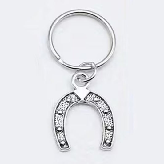 Mini Metal Lucky Horseshoe Charm Keyring Keychain Gift UK