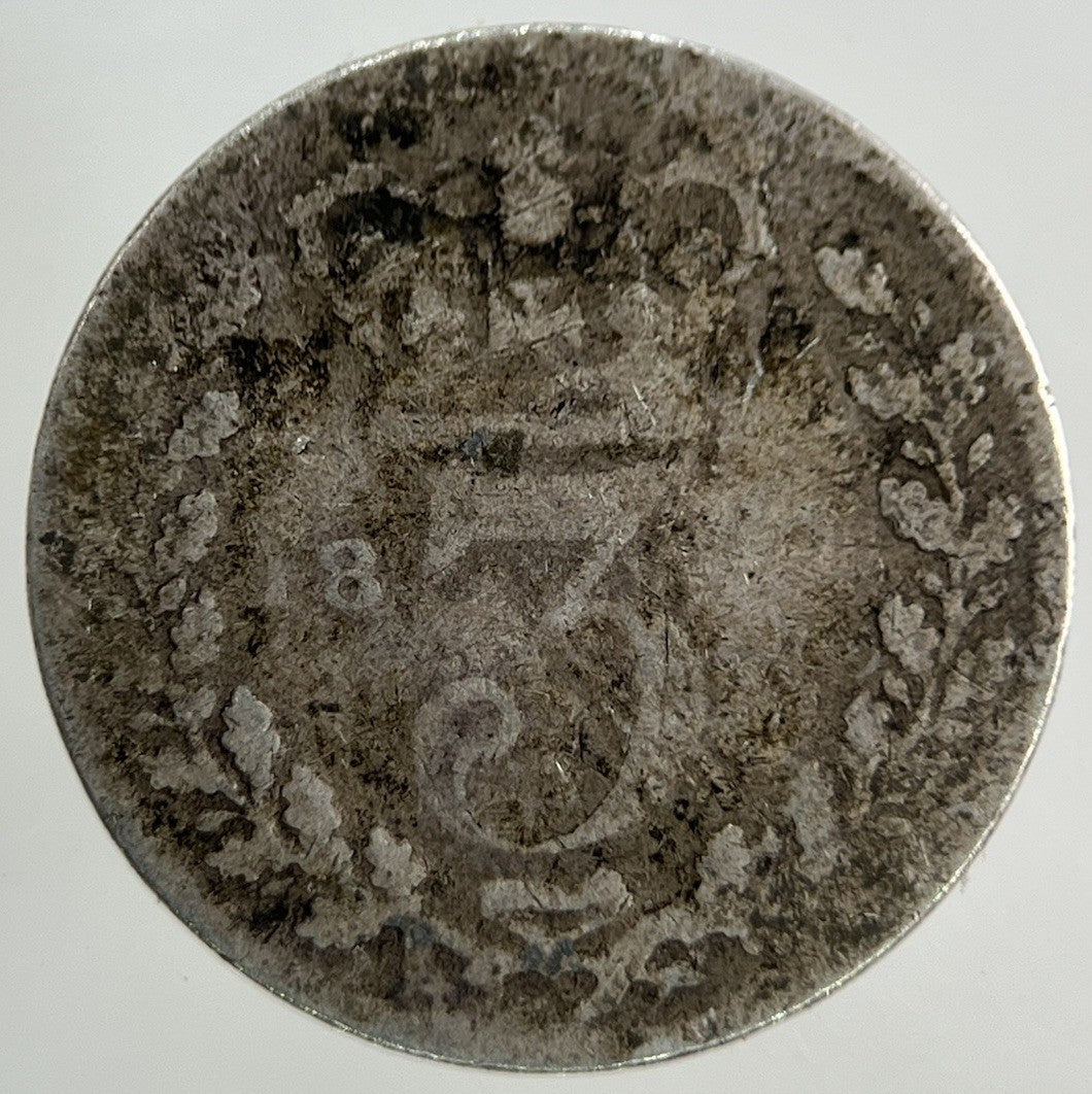 British Victoria Threepence Silver Coin | Worn Grade