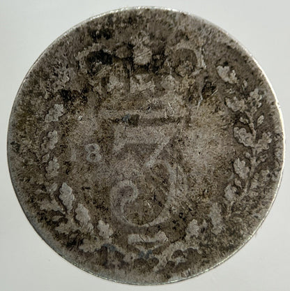 British Victoria Threepence Silver Coin | Worn Grade