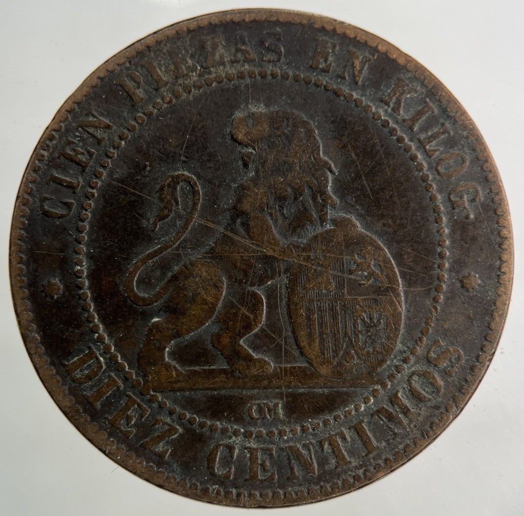 1870 Spain 10 Centimos Coin | Collectable Grade