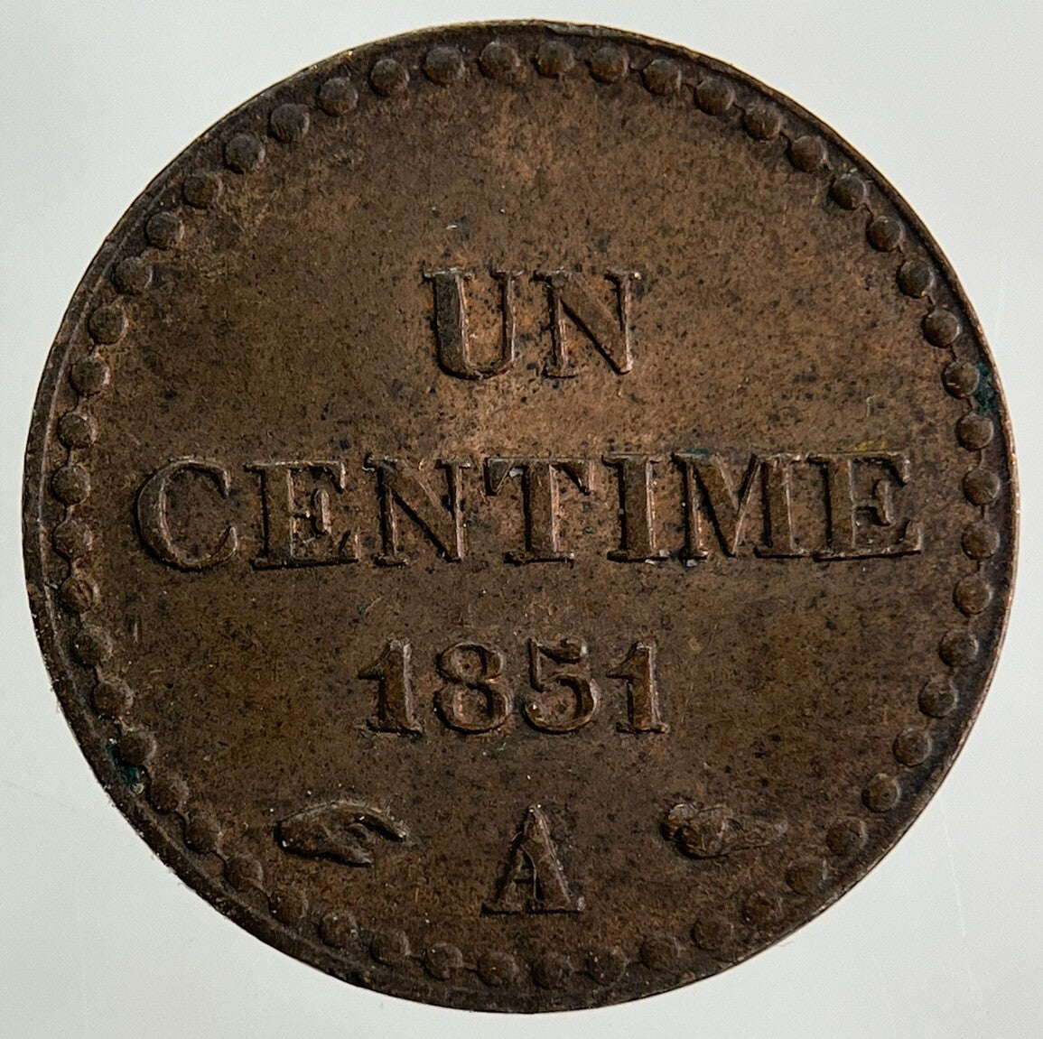 1851 France Un 1 Centime A Coin | Very High Grade