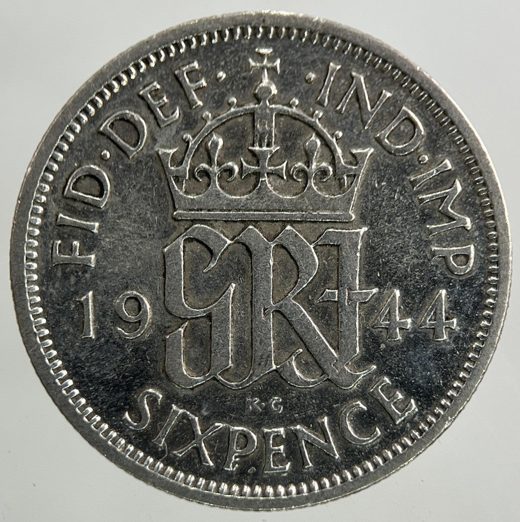 1944 George VI Sixpence Silver Coin | Fine Collectable Grade
