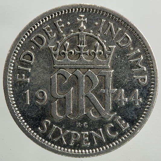 1944 George VI Sixpence Silver Coin | Fine Collectable Grade