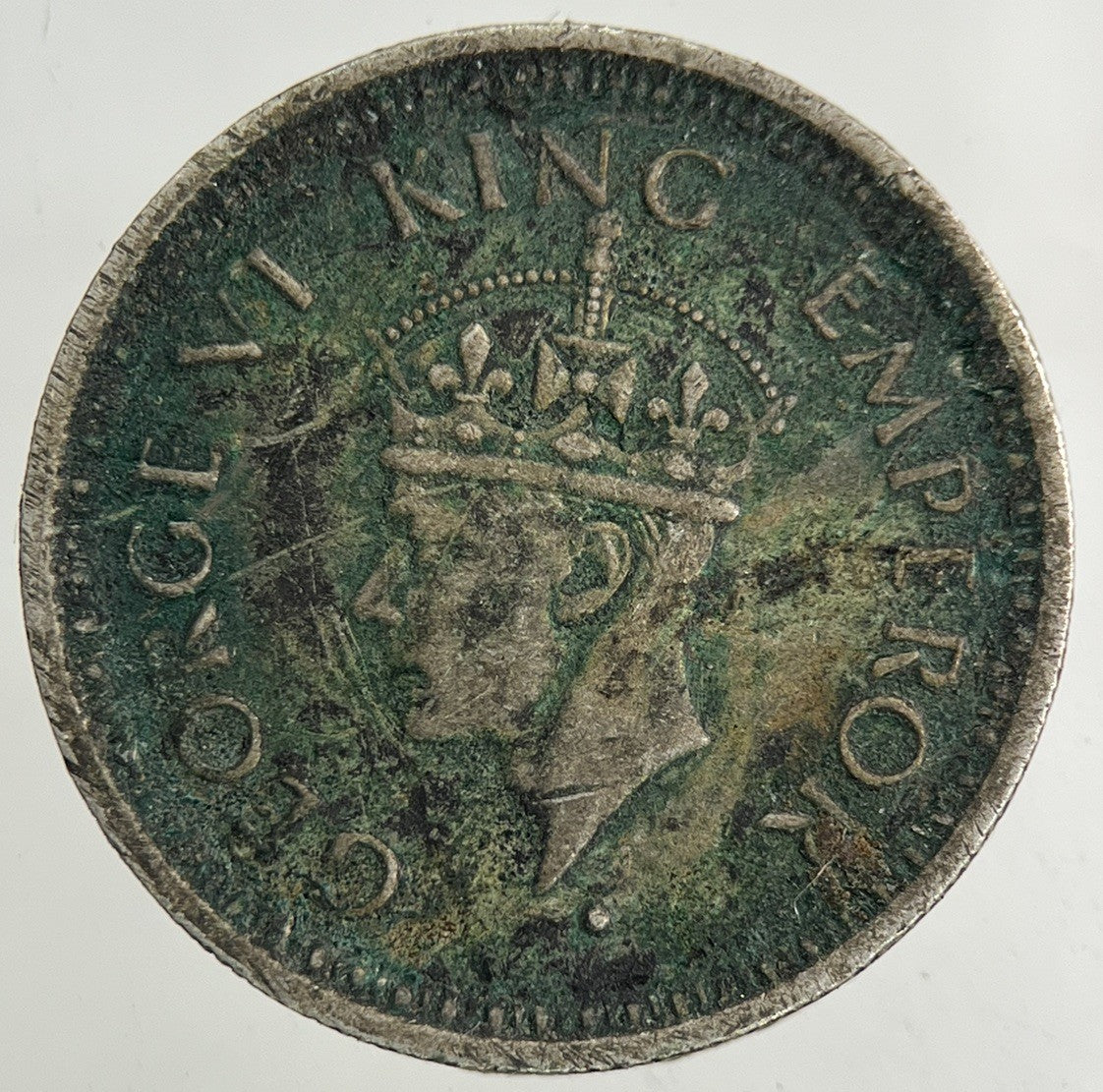 1945 India 1/4 Quarter Rupee Silver Coin | Fine Collectable Grade