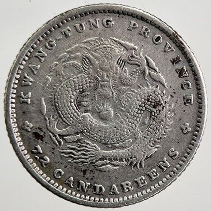 Old China Kwang - Tung 7.2 Candareens Silver Coin | Fine Collectable Grade | a2782