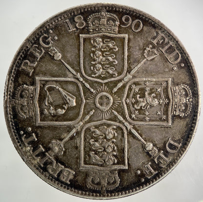 1890 Victoria Double - Florin Silver Coin | Very High Grade