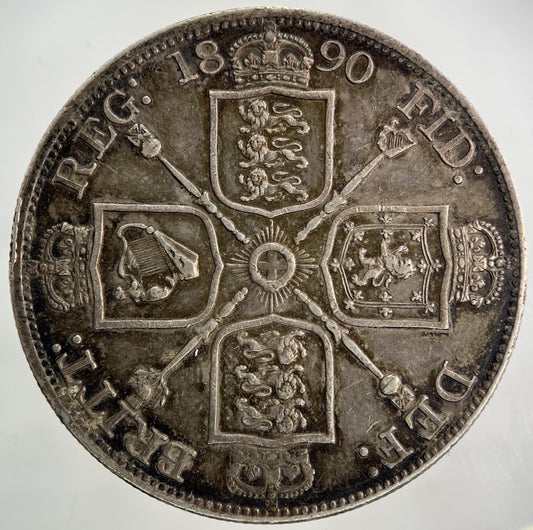 1890 Victoria Double - Florin Silver Coin | Very High Grade