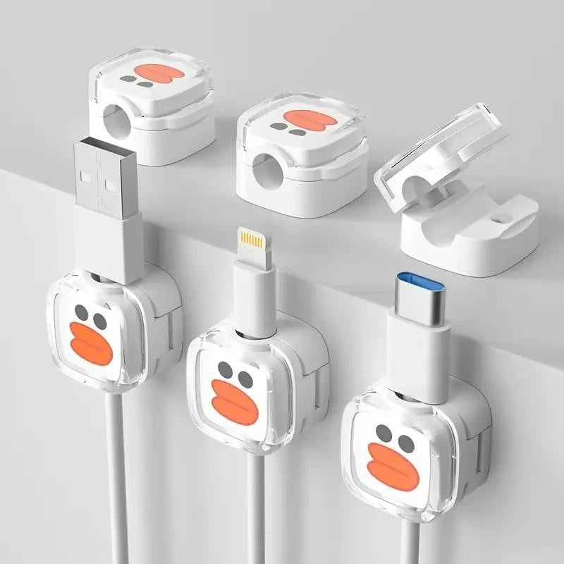 2 x Duck Magnetic Charger Cable Holders Phone Tablet iPad iPhone Samsung - UK