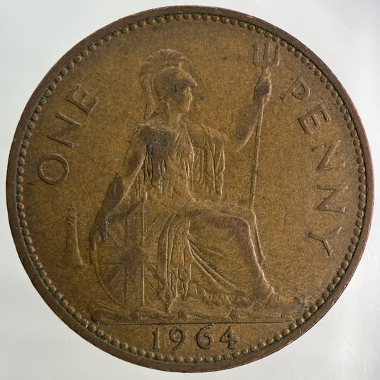 1964 Elizabeth II 2nd One Penny Coin | Fine Collectable Grade