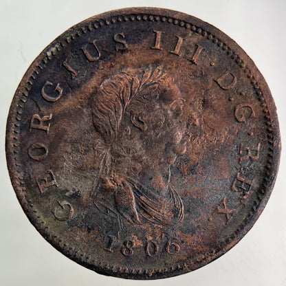1806 George III 3rd Half - Penny Coin | Very Fine Grade