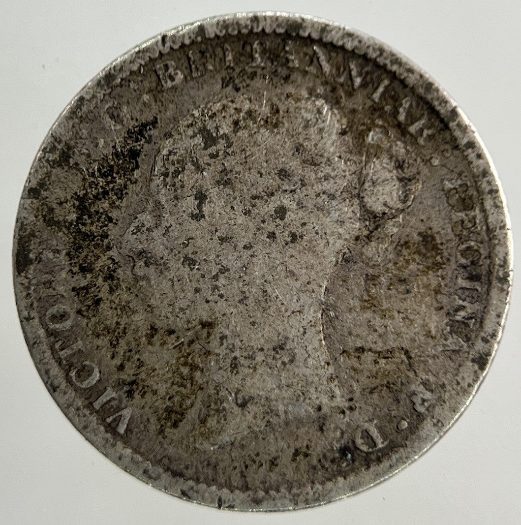 British Victoria Threepence Silver Coin | Worn Grade
