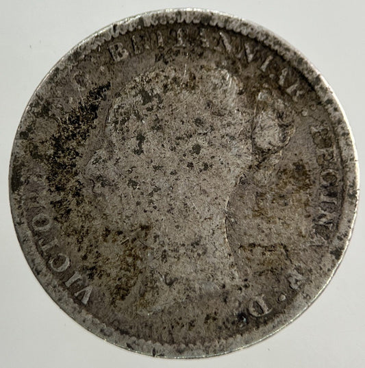 British Victoria Threepence Silver Coin | Worn Grade