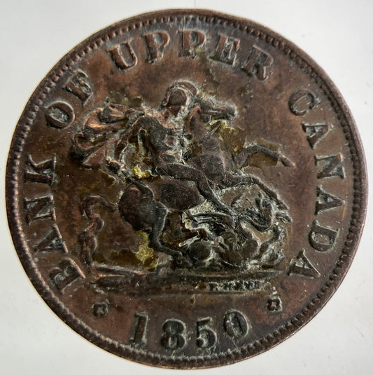 1850 Bank Of Canada Half - Penny Token Coin | Collectable Grade