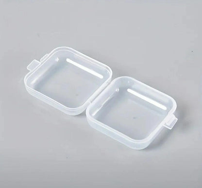 12 x Mini Clear Plastic Small Craft Box Jewellery Ring Storage Case Container