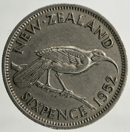 1952 New Zealand Sixpence Coin | Fine Collectable Grade