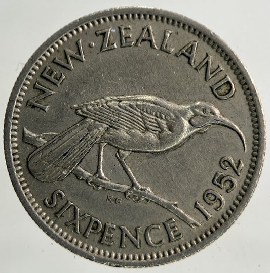 1952 New Zealand Sixpence Coin | Fine Collectable Grade