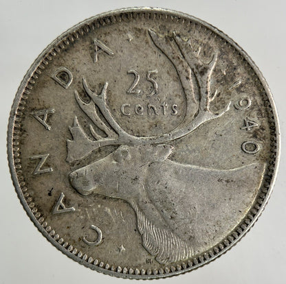 1940 - H Canada 25 Cents Silver Coin | Very High Grade