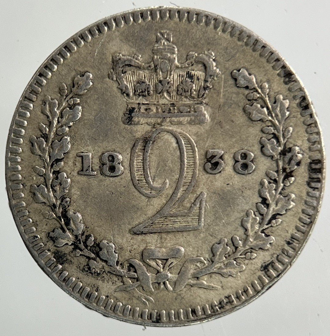 1838 Victoria Maundy Two - Pence Silver Coin | Fine Collectable Grade