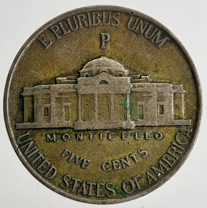 1942 - P US USA War Nickel Silver Coin | Fine Collectable Grade | a8321