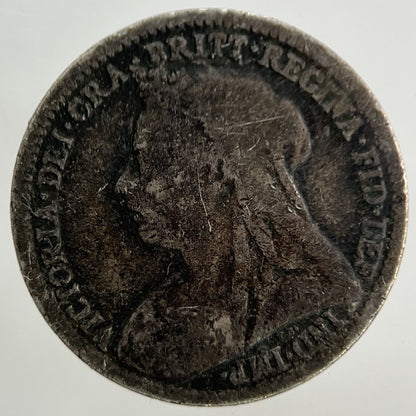 British Victoria Threepence Silver Coin | Worn Grade