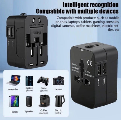 Worldwide Universal Travel Adapter Plug Fast Charger UK US EU AU with USB - C Port