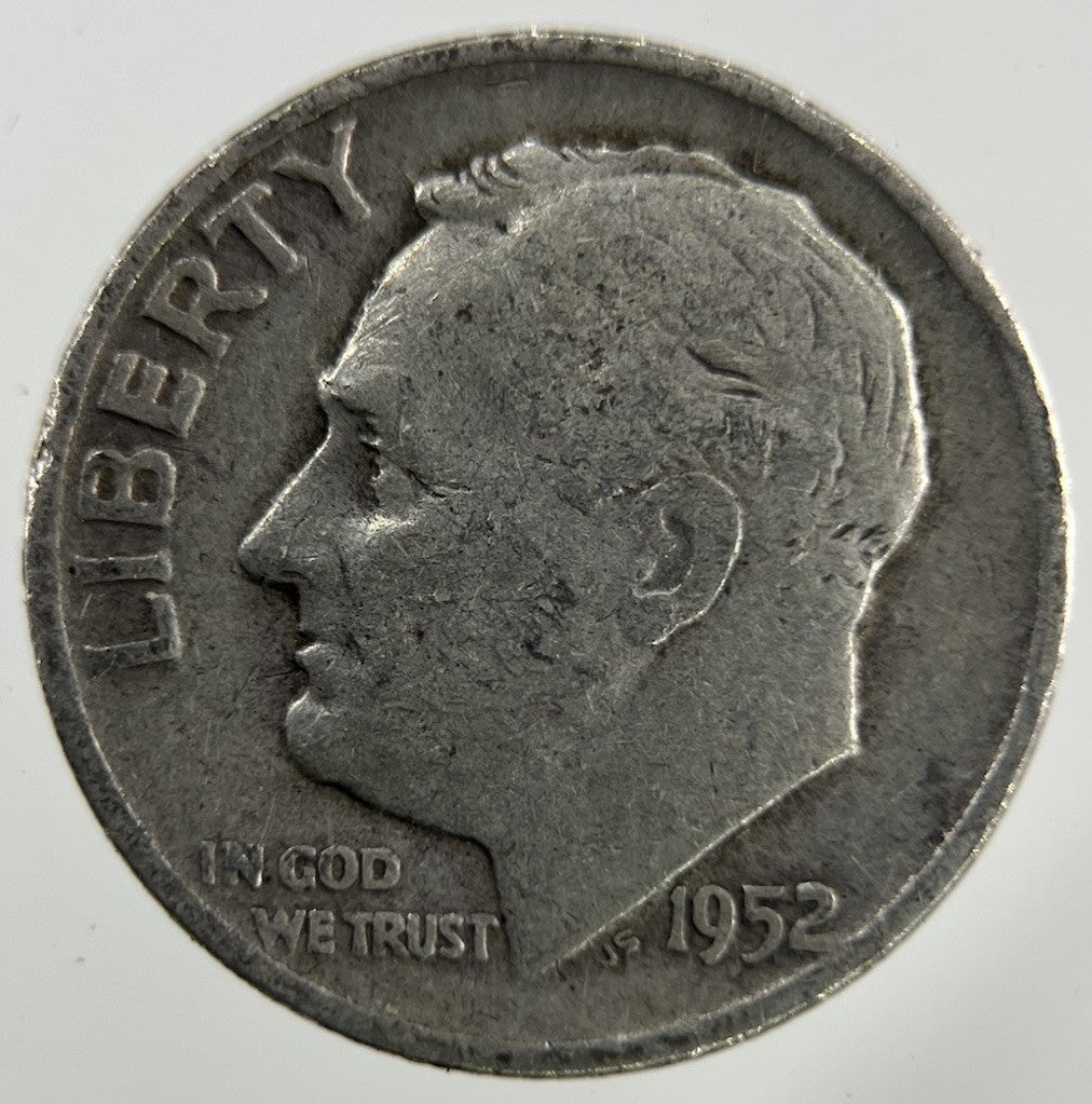 1952 - D US USA Roosevelt Dime Silver Coin | Collectable Grade