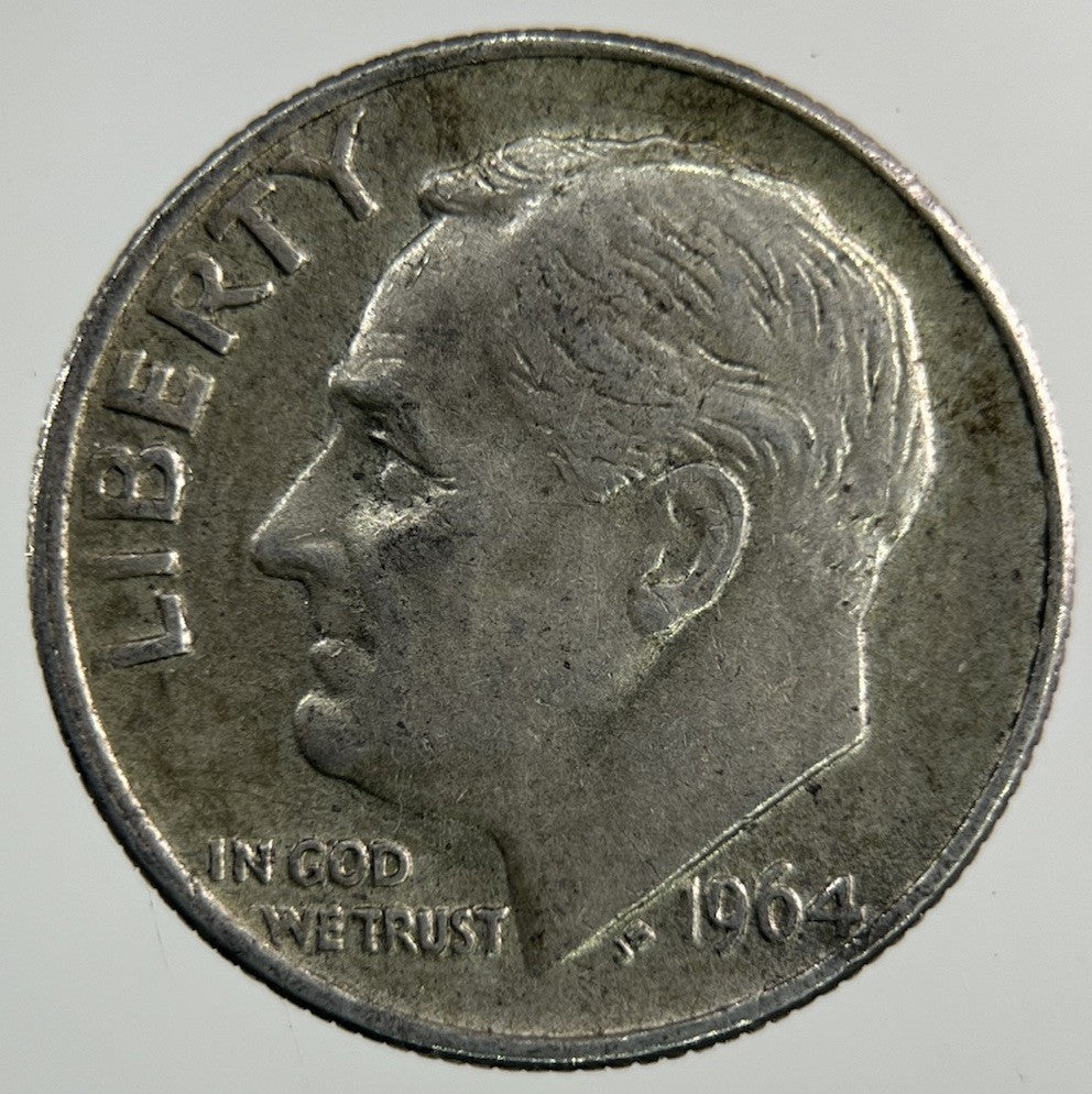 1964 US USA Roosevelt Dime Silver Coin | Fine Collectable Grade
