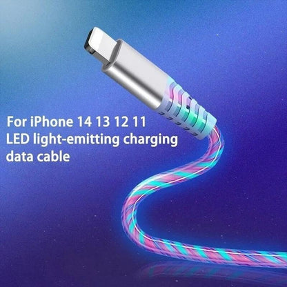 iPhone Lightening Multi - Coloured Flowing LED USB Cable Charging Charger