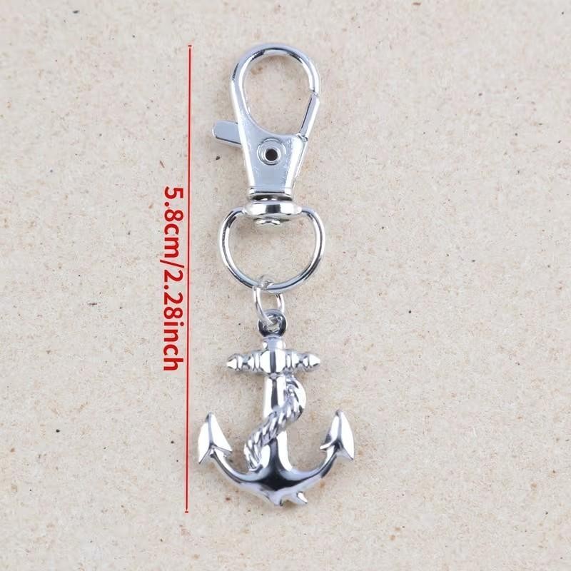 Mini Metal Ship Anchor Keychain Bag Purse Key - Ring UK
