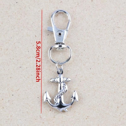 Mini Metal Ship Anchor Keychain Bag Purse Key - Ring UK