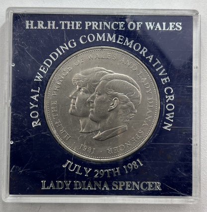 1981 Charles & Diana Crown British Coin In Case | Collectable Grade | a90336