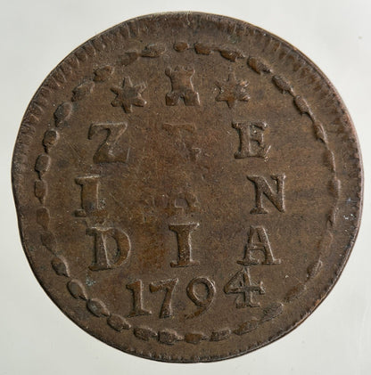 1794 Netherlands 1 Duit Coin | Fine Collectable Grade