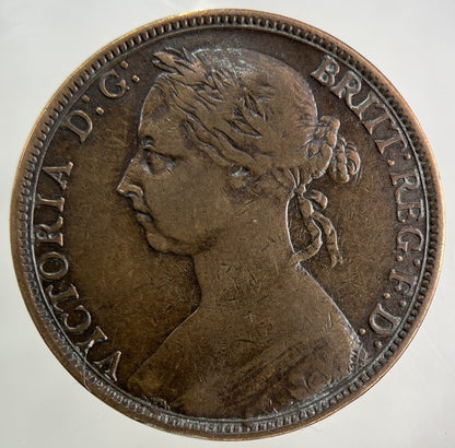 1892 Victoria One Penny Coin | Fine Collectable Grade