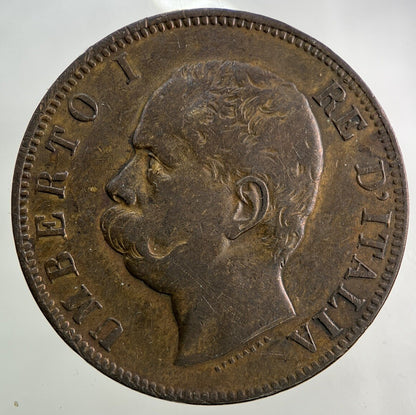 1893 Italy 10 Centesimi Coin | Fine Collectable Grade