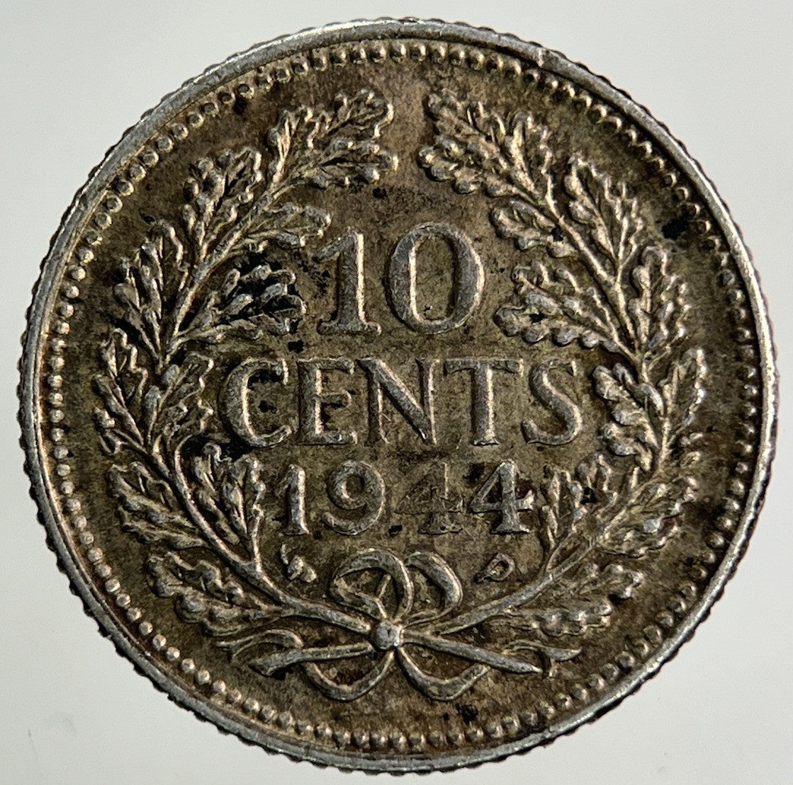 1944 Netherlands 10 Cents Silver Coin | Very High Grade