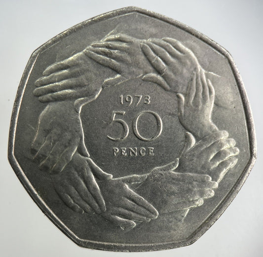 1973 Elizabeth II 2nd 50p Fifty - Pence Coin | Very High Grade