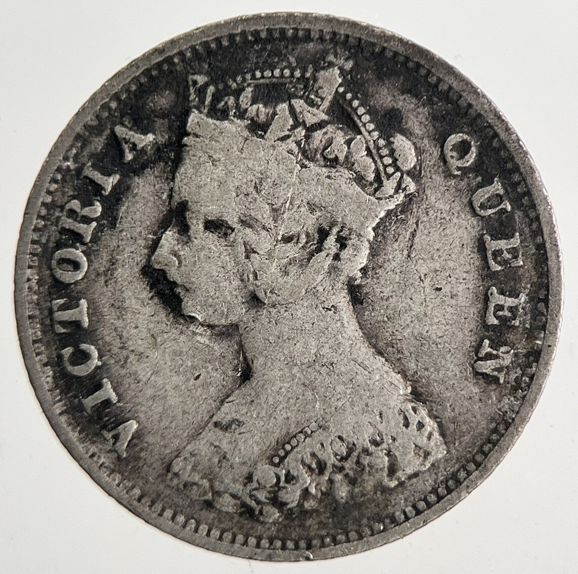 1897 Hong Kong 10 Cents Silver Coin | Fine Collectable Grade | a9598