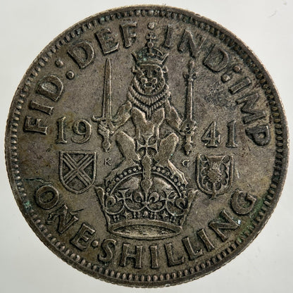 1941 George VI Shilling Silver Coin | Fine Collectable Grade