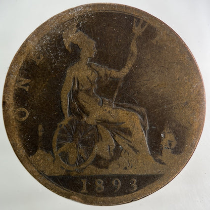 1893 Victoria One Penny Coin | Collectable Grade