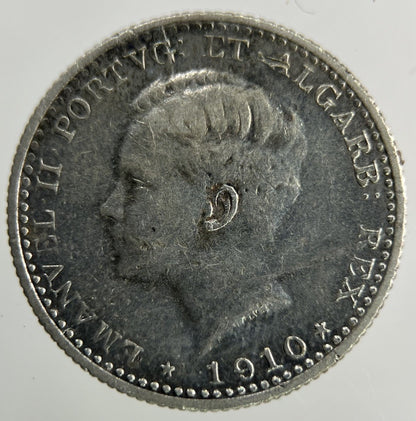 1910 Portugal 100 Reis Silver Coin | Fine Collectable Grade