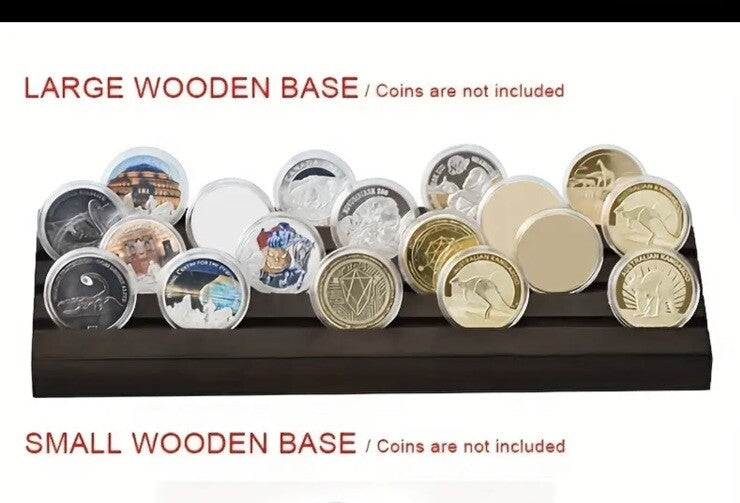 1 x Coin / Medal Solid Wood Wooden Display Stand For 1oz Silver or Gold Coins