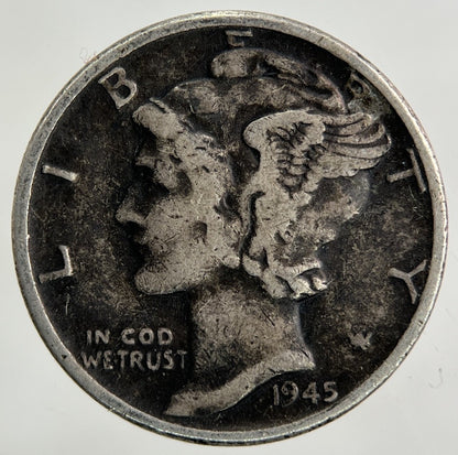 1945 US USA Mercury Dime Silver Coin | Collectable Grade