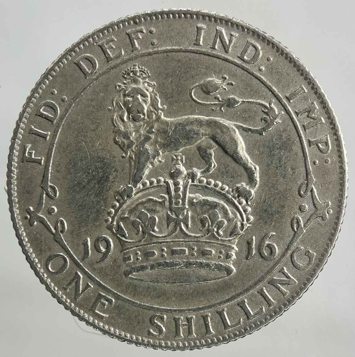 1916 George V Shilling Silver Coin | Very High Grade