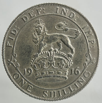1916 George V Shilling Silver Coin | Very High Grade