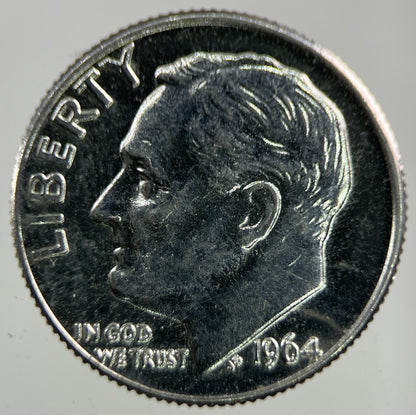 1964 - D US USA Roosevelt Dime Silver Coin | Very High Grade