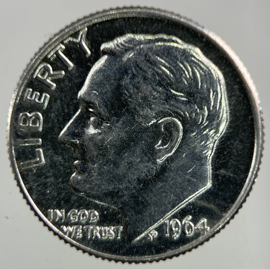 1964 - D US USA Roosevelt Dime Silver Coin | Very High Grade