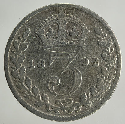 1892 Victoria Threepence Silver Coin | Collectable Grade