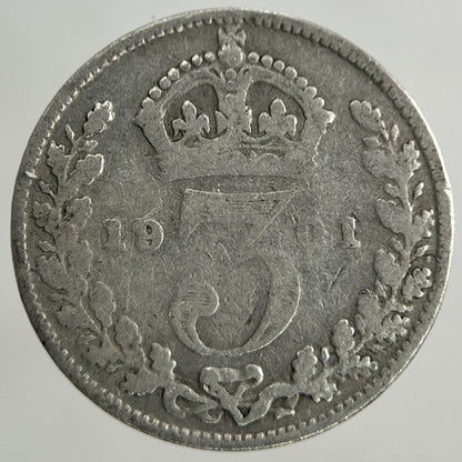 1901 Victoria Threepence Silver Coin | Fair Grade
