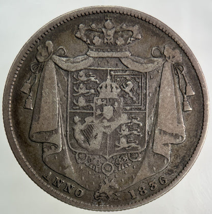 1836 William IV Half - Crown Silver Coin | Fine Collectable Grade
