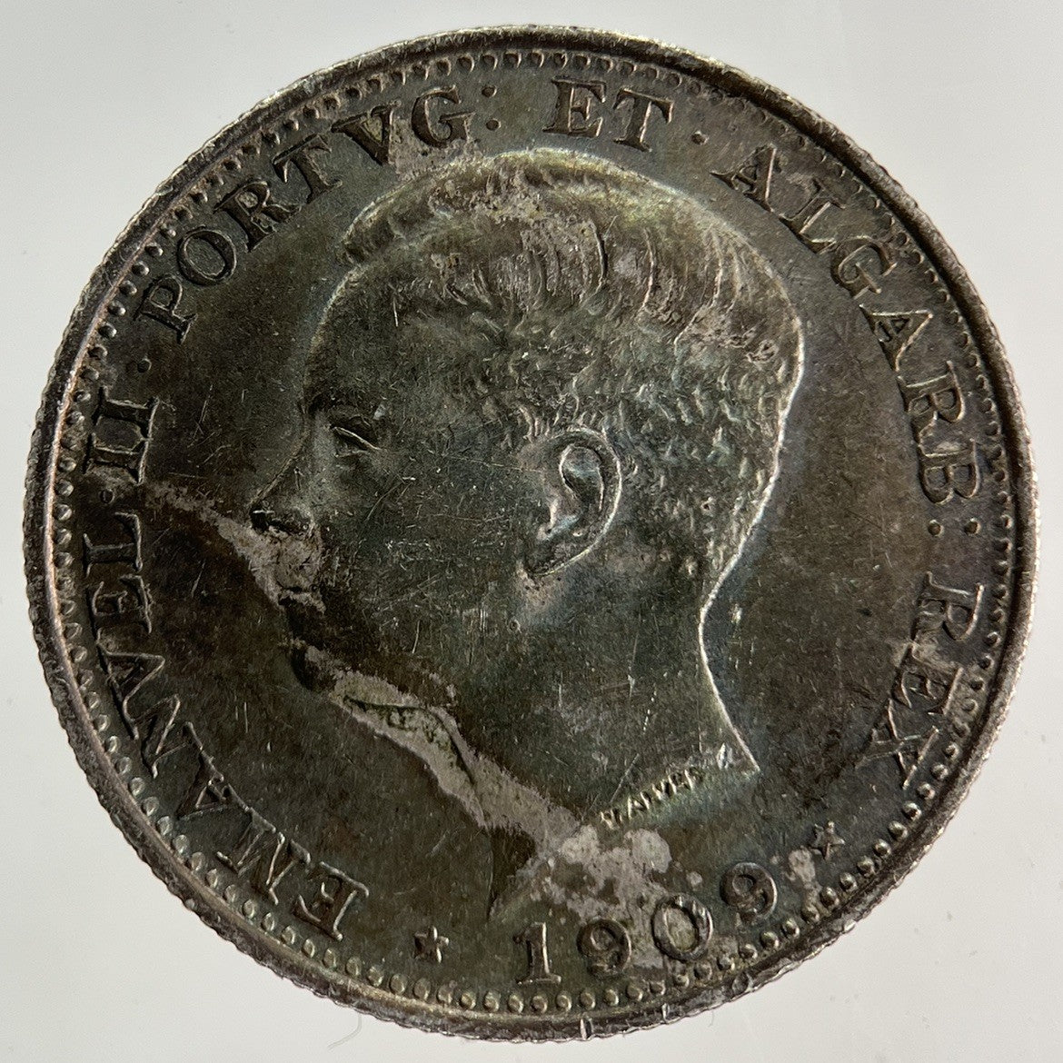 1909 Portugal 200 Reis Silver Coin | Very High Grade